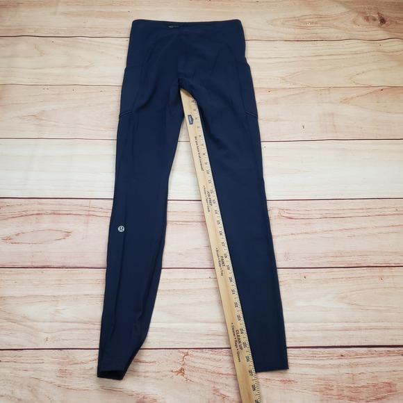 Lululemon Speed Up Leggings Womens Size 4 Tight Navy Blue Running Yoga LW5CANS - Picture 6 of 11